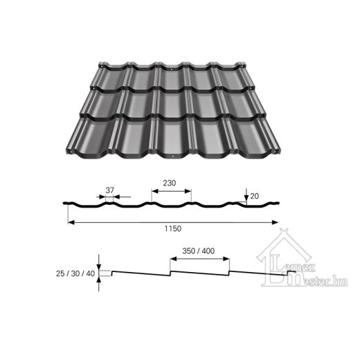 GAMMA 25 cserepeslemez TK matt 0,5 mm