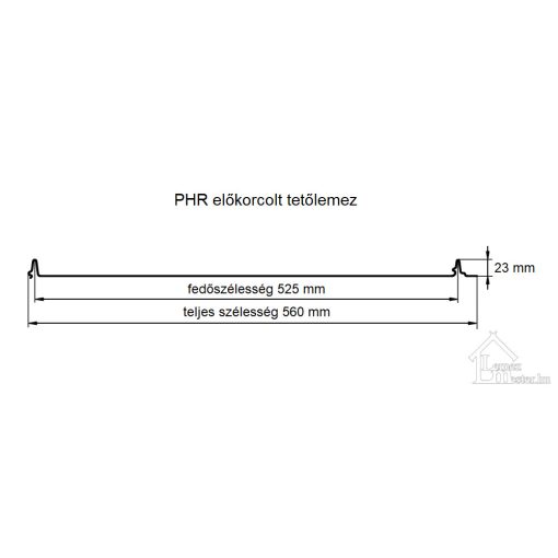 Előkorcolt tetőlemez / PHR560 