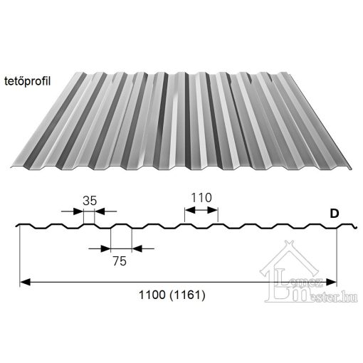 Bp2 T-14 trapézlemez 0,5 mm