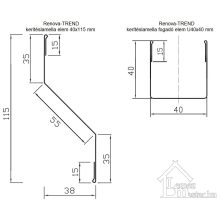 Lamellás kerítésbetét elem 40 mm/ Renova-TREND