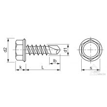 4,8x16 mm színes HLF csavar fém tartószerkezethez