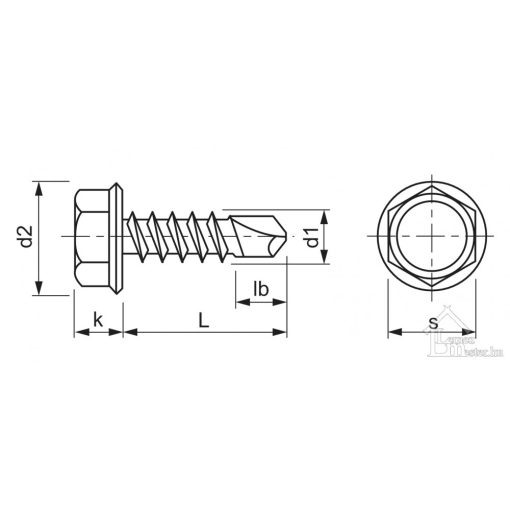 4,8x16 mm színes HLF csavar fém tartószerkezethez