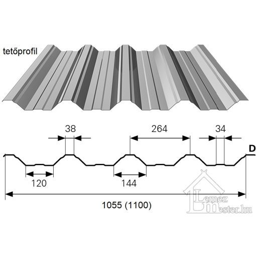 Bp2 T-50 trapézlemez 0,5 mm