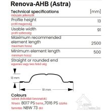 Renova-AHB acél kerítéselem, kétoldalon színezett 