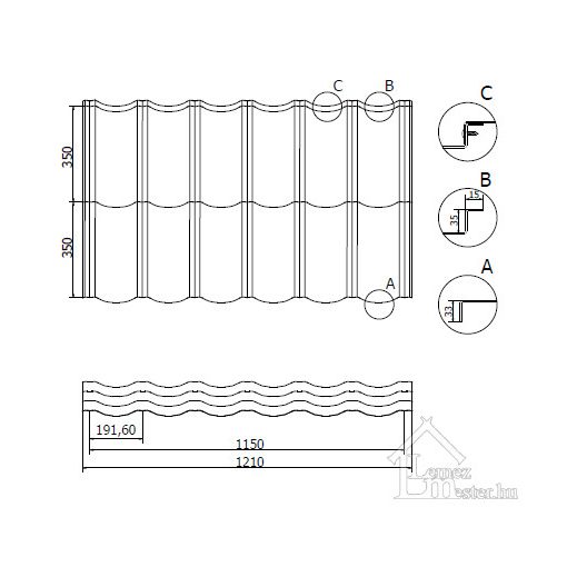 MODERNO kiselemes cserepeslemez