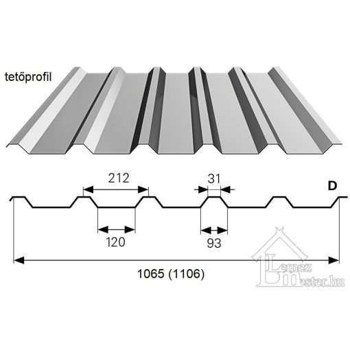 Bp2 T-35 trapézlemez 0,5 mm