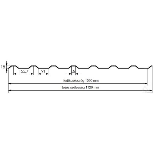 Leértékelt trapézlemez T-18 N 0,6 mm / RAL 5008